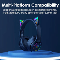 A Photo Of Onikuma B90 RGB Cat Ear Bluetooth 5.3 Wireless Gaming Headset