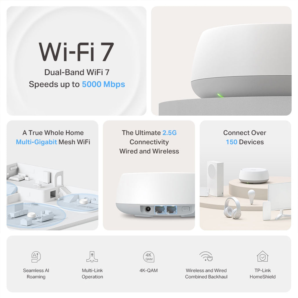 A Photo Of TP-Link Deco BE25 (2-Pack) - WiFi 7 Mesh System – BE5000