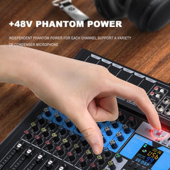 A Photo Of BOMGE 8-Channel Professional Audio Mixer Console – Studio & DJ Sound Board Interface