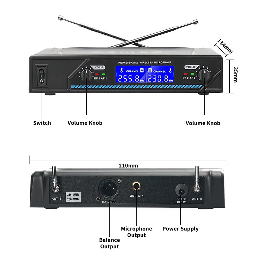 A Photo Of BOMGE V-230 - 2 Channel Wireless Handheld Microphone