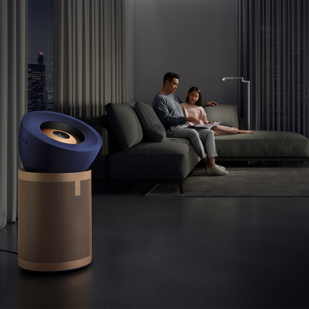 A Photo Of Dyson Purifier Big+Quiet Formaldehyde BP04 (Prussian Blue/Gold) – Advanced Air Purification for Large Spaces