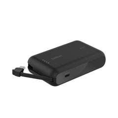 A Photo Of Belkin BoostCharge 10,000mAh USB-C Power Bank with Integrated Cable – 20W Fast Charging & Dual Device Support