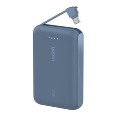 A Photo Of Belkin BoostCharge 10,000mAh USB-C Power Bank with Integrated Cable – 20W Fast Charging & Dual Device Support