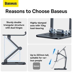 A Photo Of Baseus Desktop Biaxial Foldable Metal Stand for Tablets - Grey