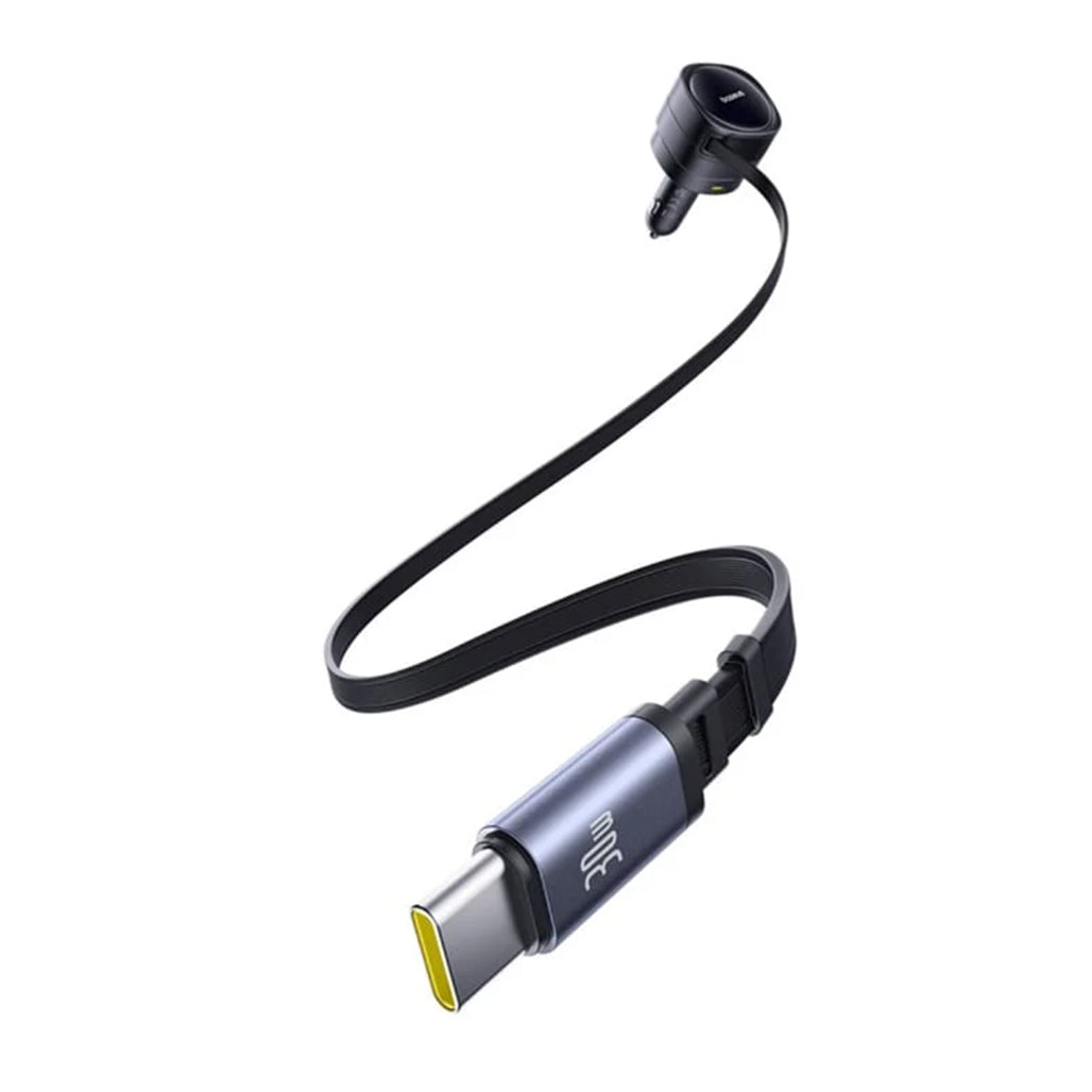 A Photo Of Baseus Enjoyment Max 90W Car Charger – Dual Retractable USB-C Cables, USB-C & USB-A Ports