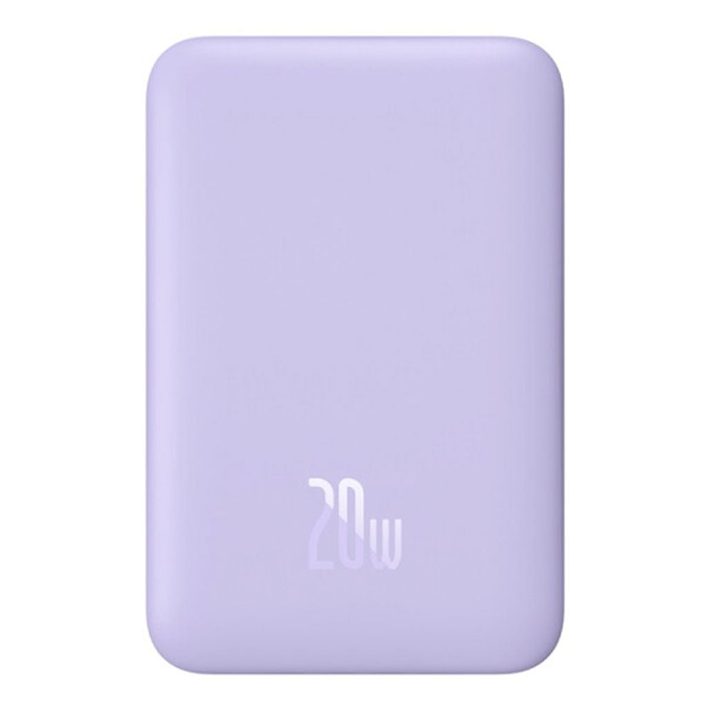 A Photo Of Baseus Magnetic Mini Wireless Fast Charge Power Bank 10000mAh 20W - Purple | Includes Type-C to Type-C Cable