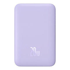 A Photo Of Baseus Magnetic Mini Wireless Fast Charge Power Bank 10000mAh 20W - Purple | Includes Type-C to Type-C Cable