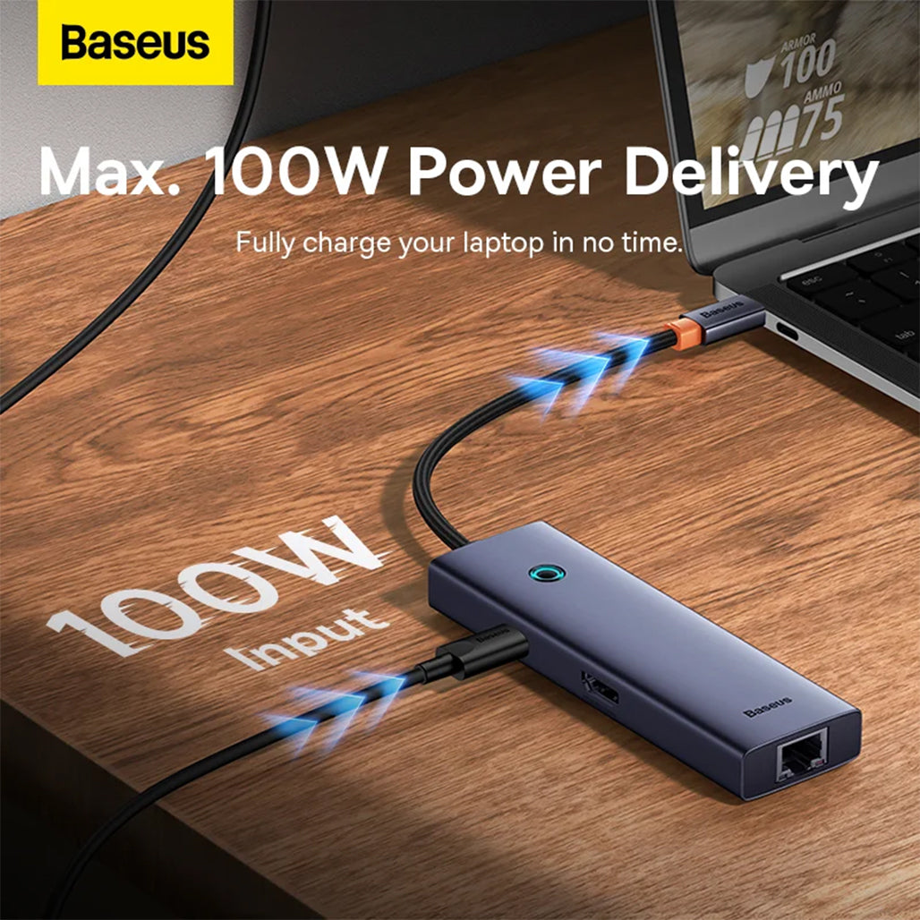 A Photo Of Baseus UltraJoy 6-in-1 USB Hub - Type-C Docking Station