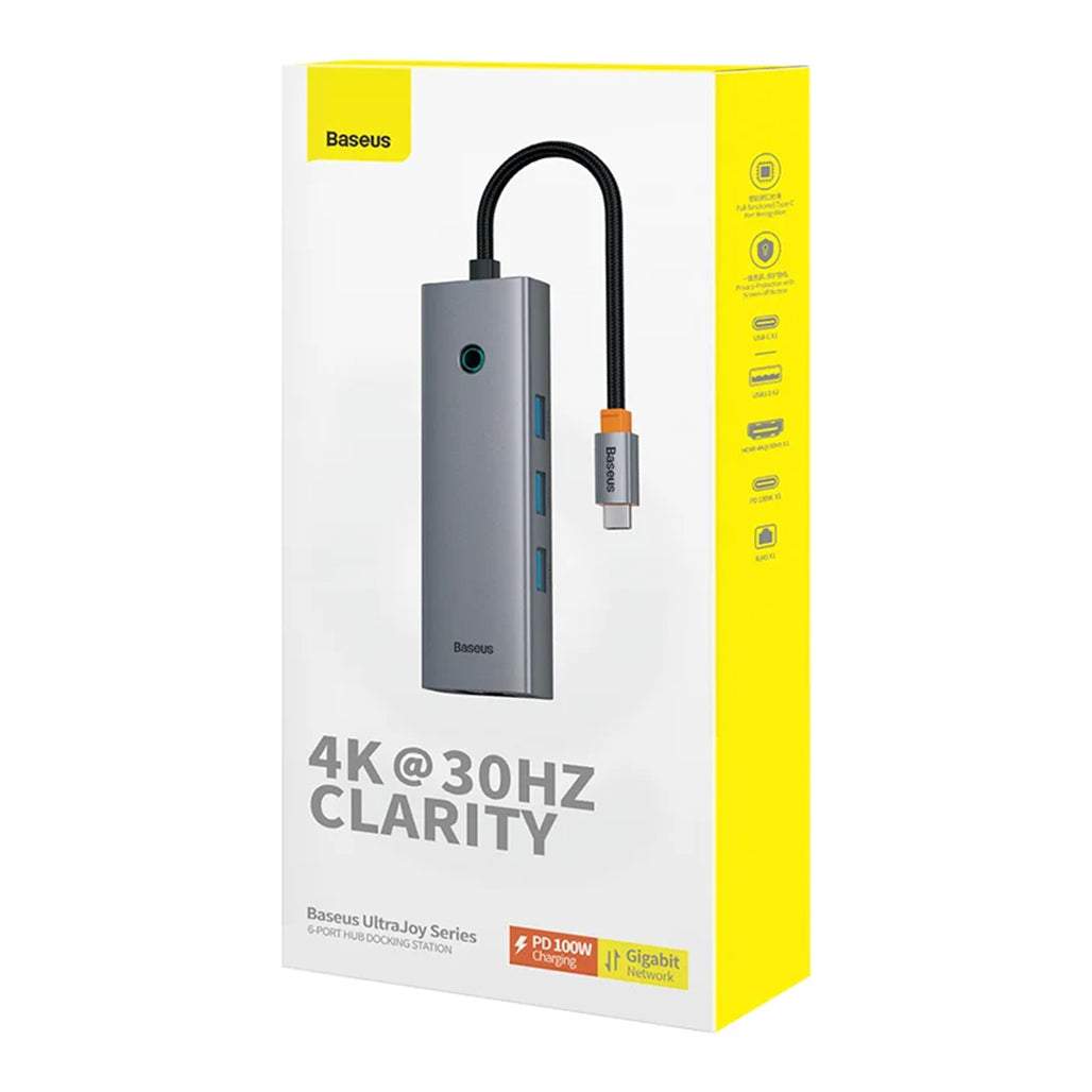 A Photo Of Baseus UltraJoy 6-in-1 USB Hub - Type-C Docking Station