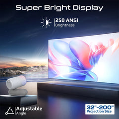 A Photo Of Promate Beamer-250R - 4K Compatible Wireless LCD Projector