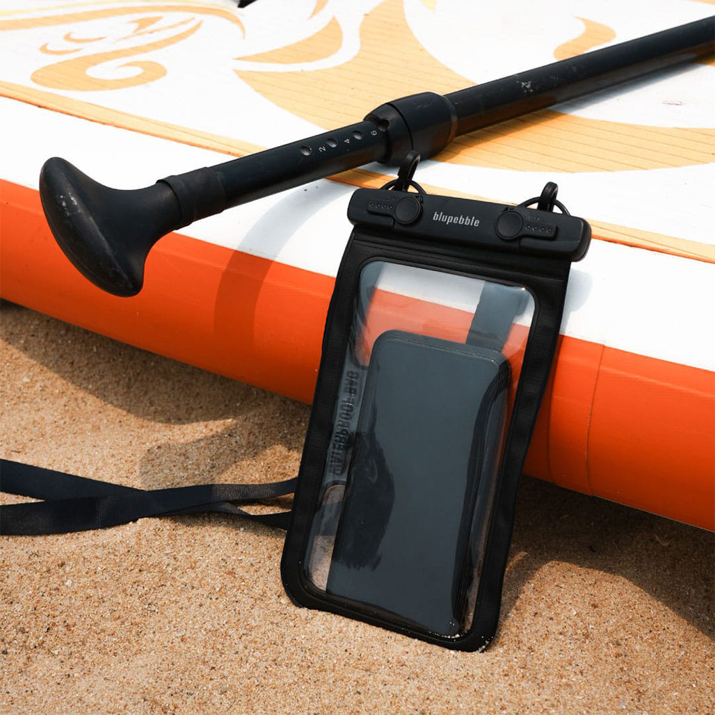 A Photo Of Blupebble Waterproof Floating Phone Pouch for Smartphones up to 8.5″ – IPX8 Rated Dry Bag Case