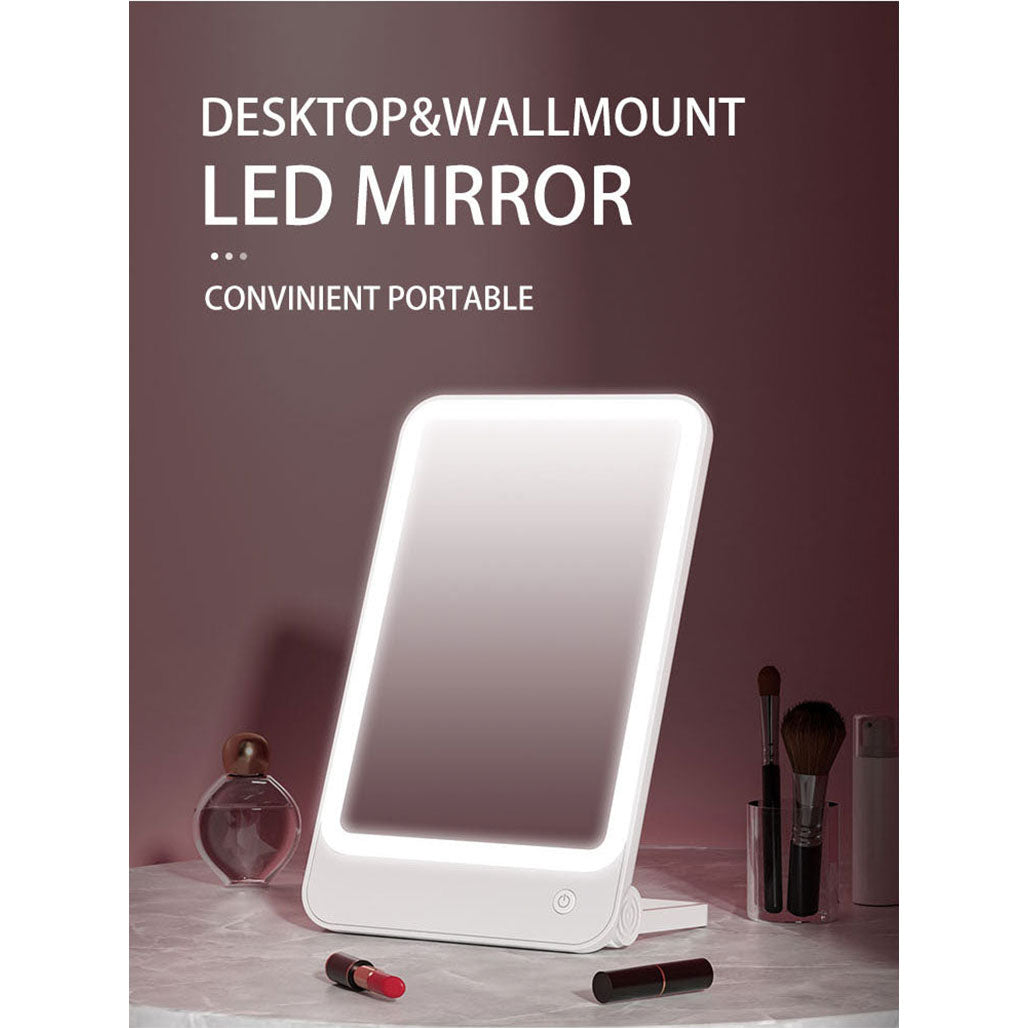 A Photo Of Bomidi R1 LED Makeup Mirror – 2-in-1 Desktop & Wall Mount, Adjustable Stand, 3 Brightness Levels, Rechargeable USB-C