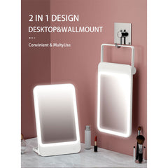 A Photo Of Bomidi R1 LED Makeup Mirror – 2-in-1 Desktop & Wall Mount, Adjustable Stand, 3 Brightness Levels, Rechargeable USB-C