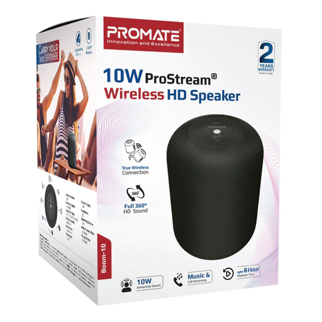 A Photo Of Promate Boom-10 - 10W ProStream® Wireless HD Speaker