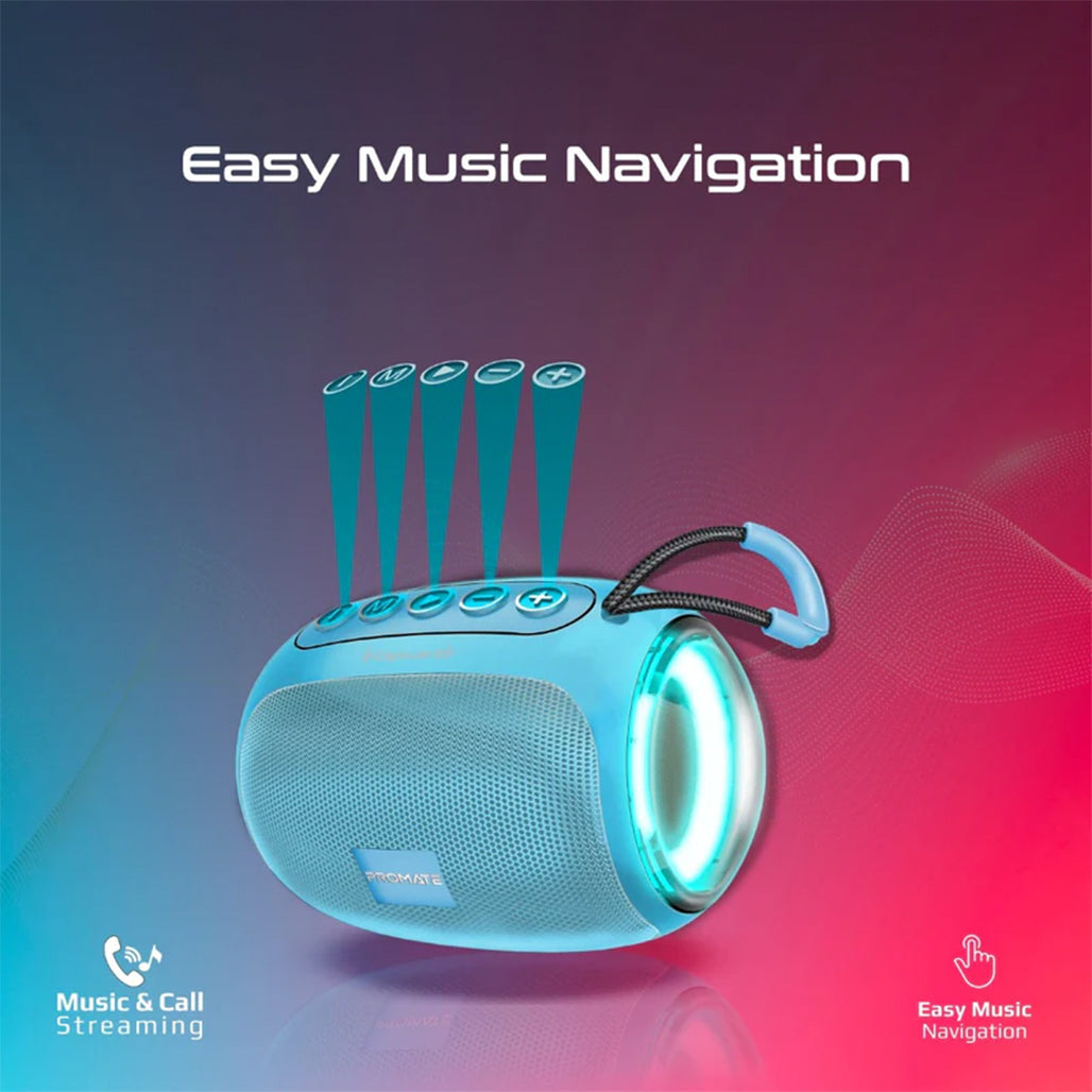 A Photo Of Promate Capsule-3 LumiFlux - Wireless Speaker - Blue