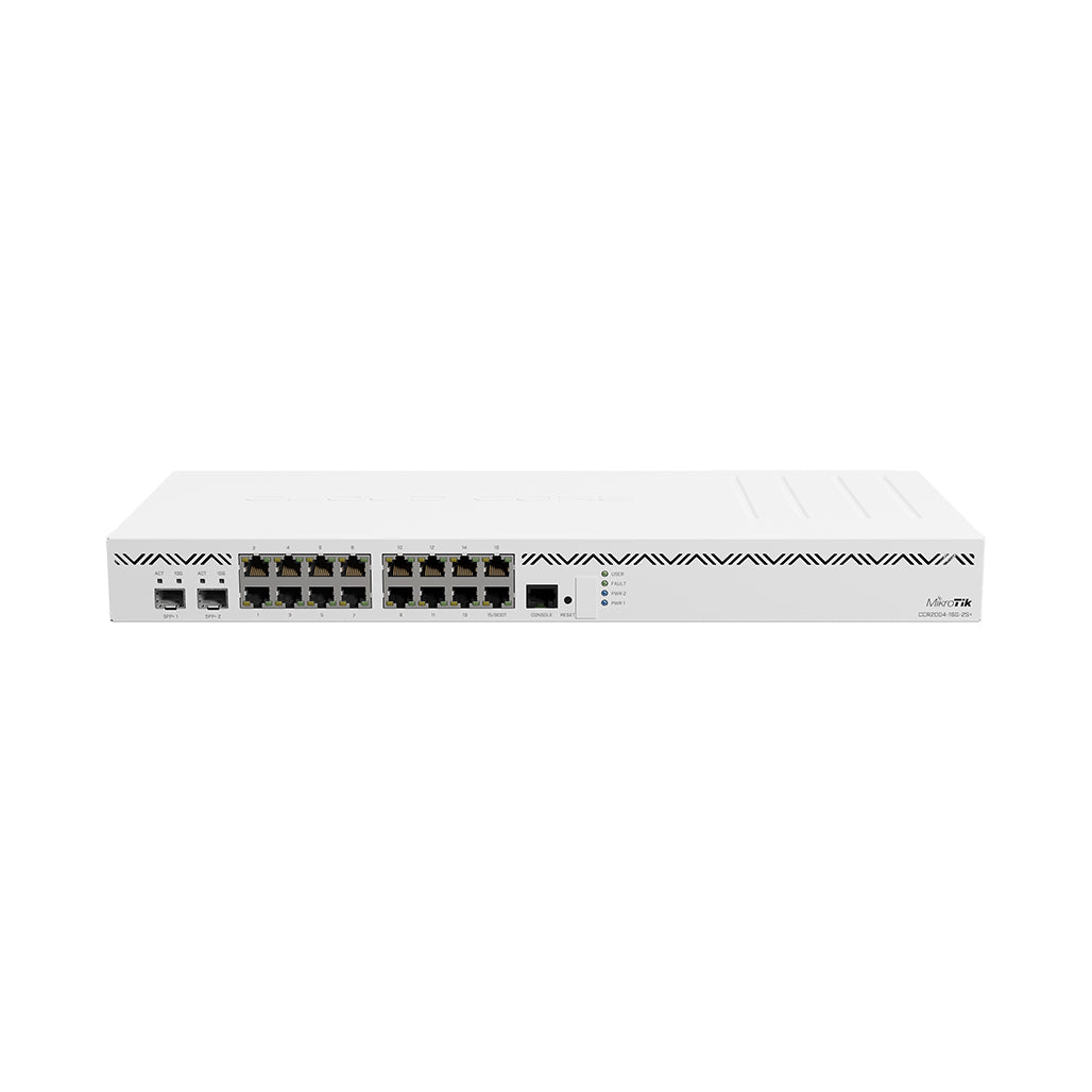 A Photo Of Mikrotik CCR2004-16G-2S+ - Router with 16 Gigabit Ethernet Ports and 2x10G SFP+ Cages