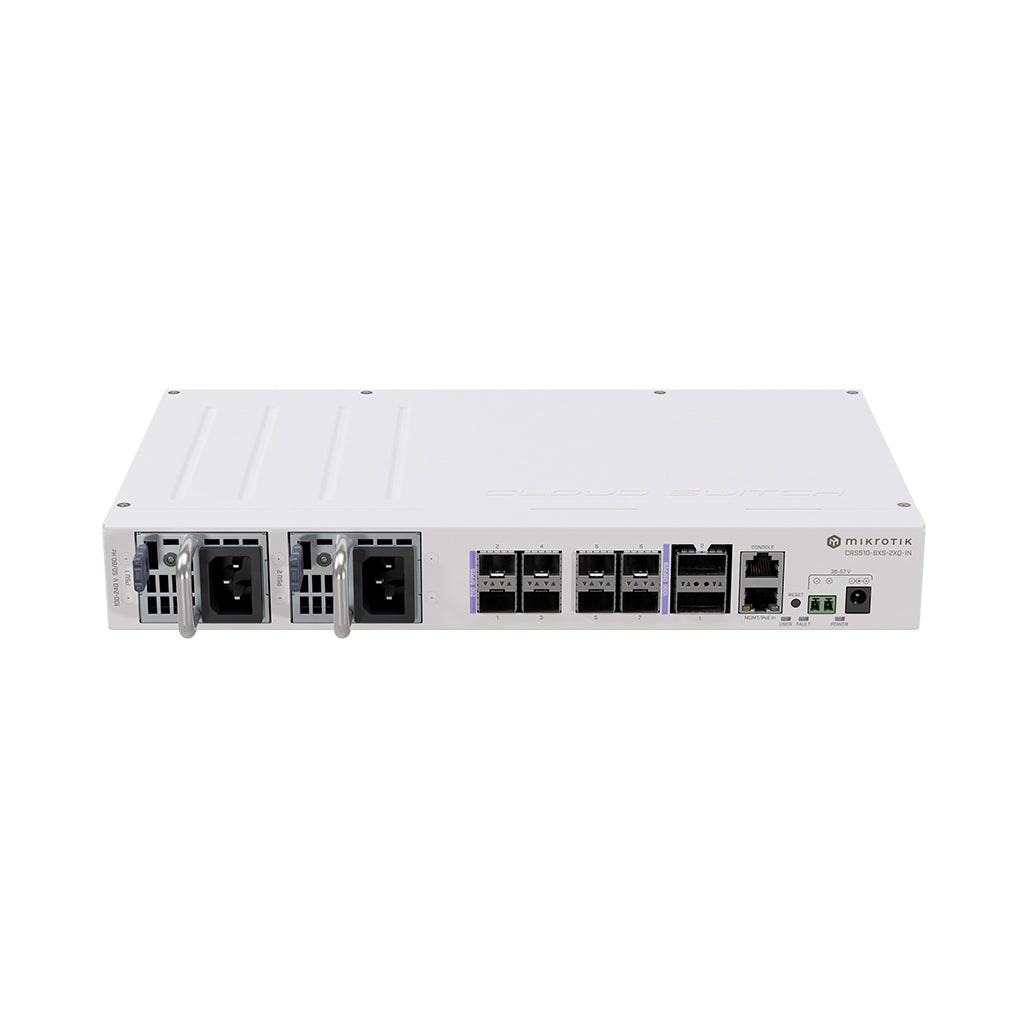A Photo Of Mikrotik 8x Gigabit Ethernet Ports & 2x 100G QSFP28 Ports Switch - CRS510-8XS-2XQ-IN
