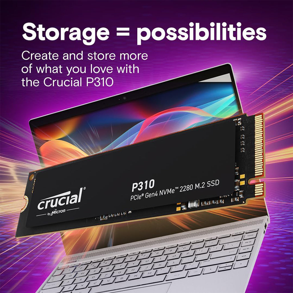 A Photo Of Crucial P310 4TB NVMe PCIe Gen4 M.2 SSD – 7100MB/s Read Speed - CT4000P310SSD801