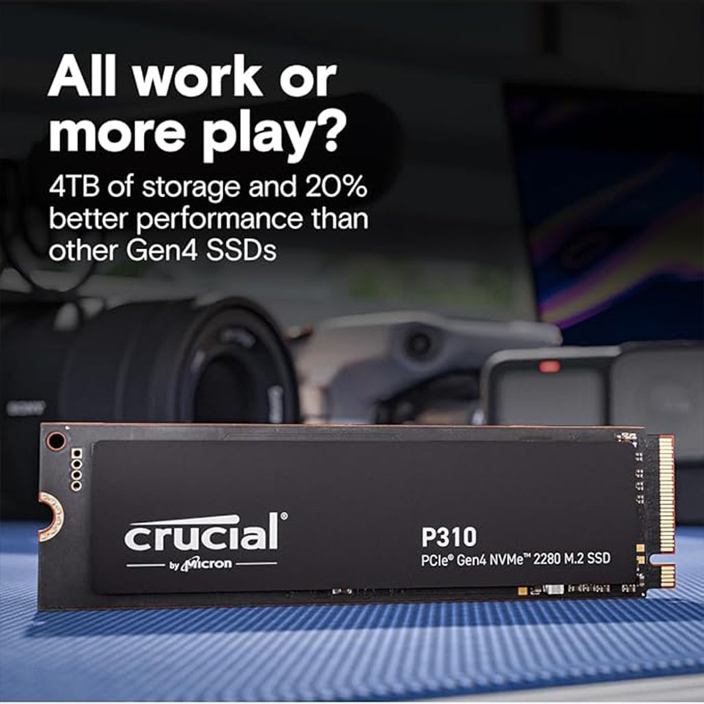 A Photo Of Crucial P310 4TB NVMe PCIe Gen4 M.2 SSD – 7100MB/s Read Speed - CT4000P310SSD801