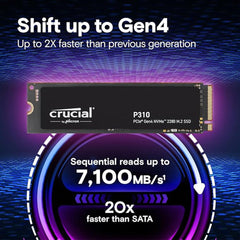 A Photo Of Crucial P310 4TB NVMe PCIe Gen4 M.2 SSD – 7100MB/s Read Speed - CT4000P310SSD801