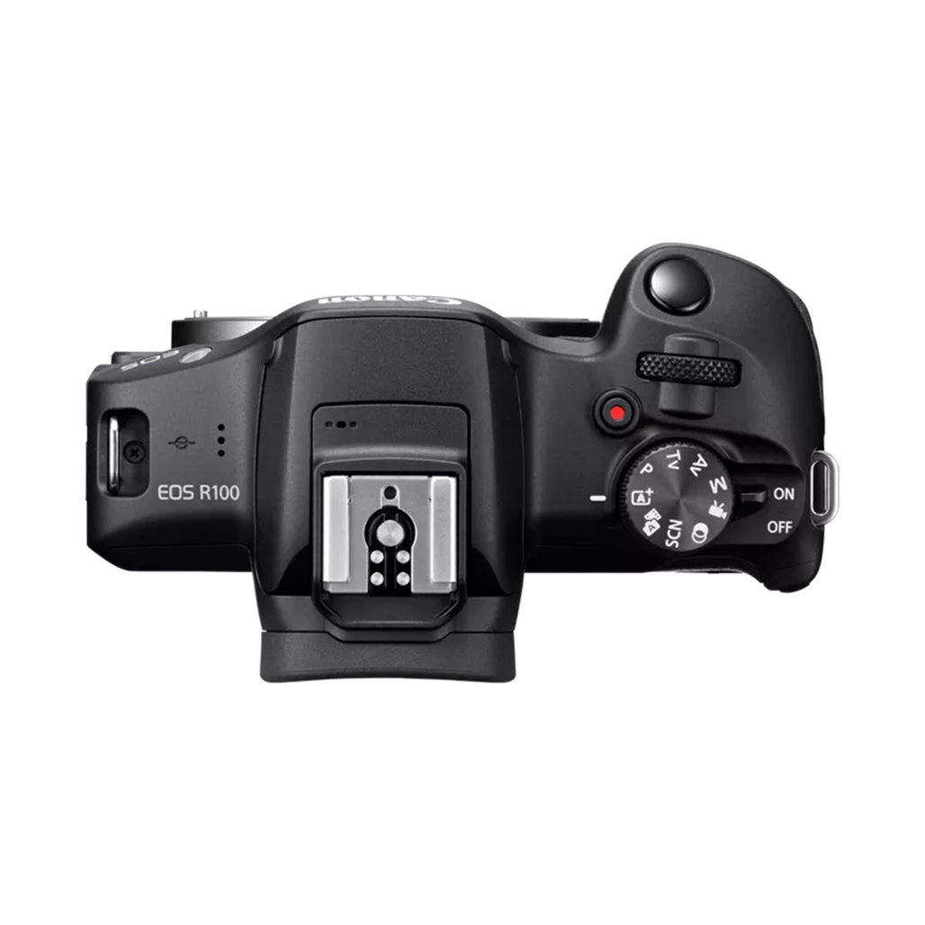 A Photo Of Canon EOS R100 - Mirrorless Camera with RF-S 18-45mm Lens