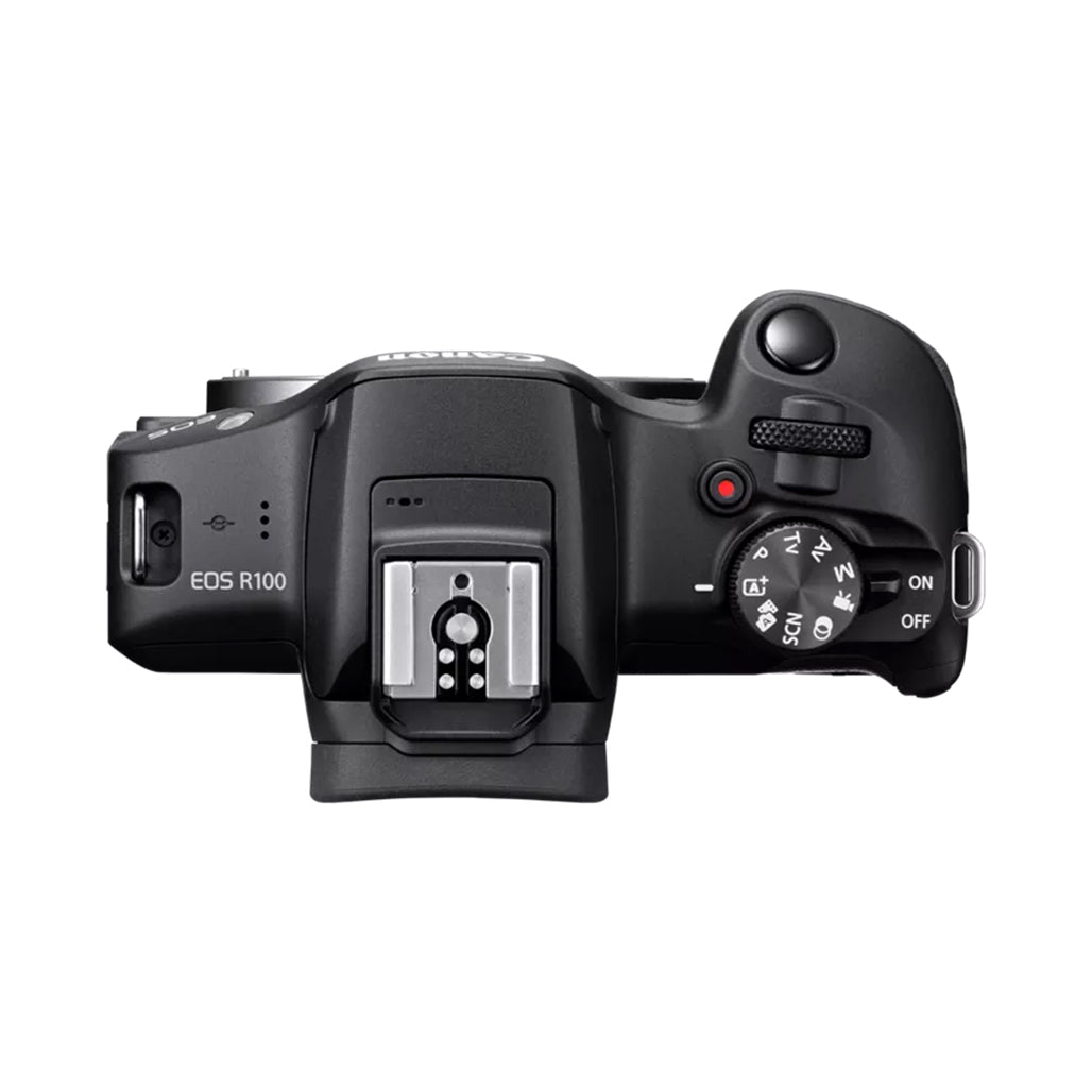 A Photo Of Canon EOS R100 - Mirrorless Camera with RF-S 18-45mm Lens
