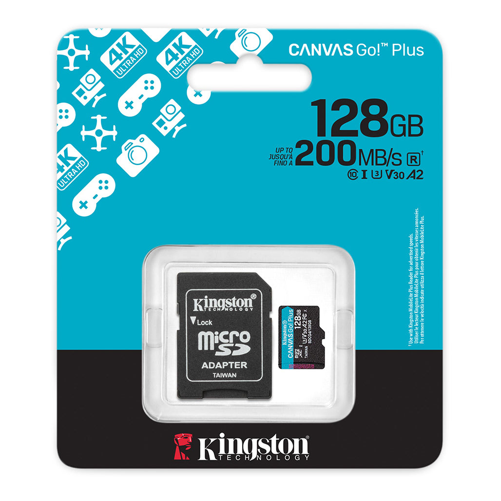 A Photo Of Kingston Canvas Go! Plus 128GB (Up to 200MB/s) microSD Card