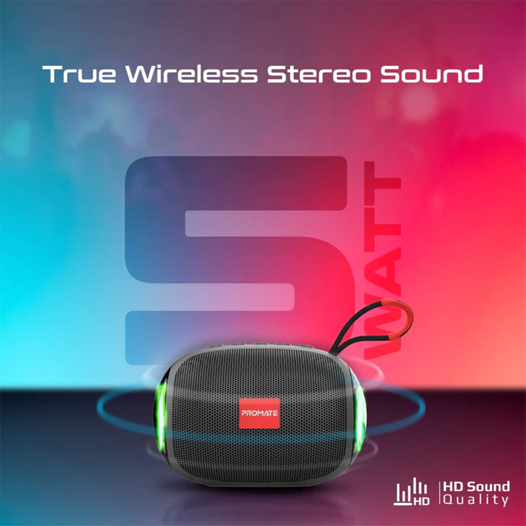 A Photo Of Promate Capsule-3 LumiFlux - Wireless Speaker - Black
