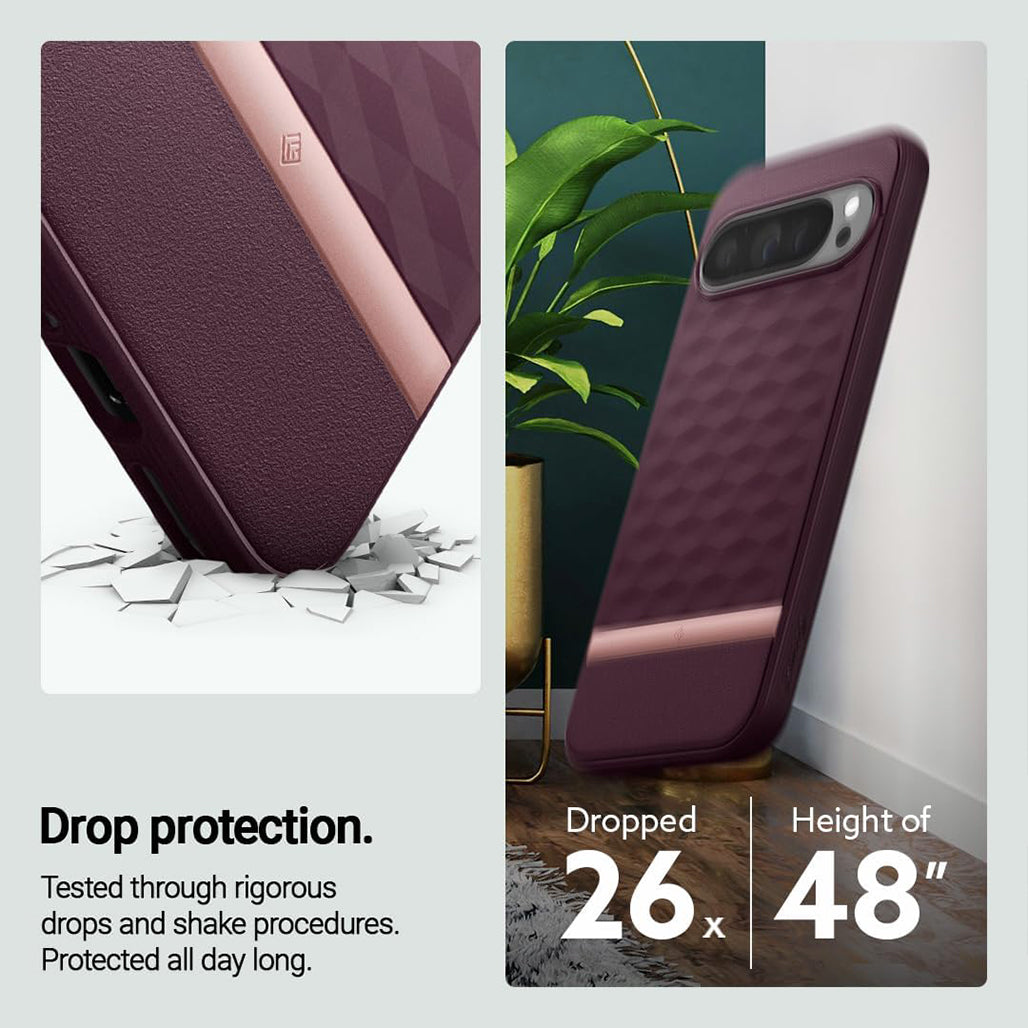 A Photo Of Caseology Parallax Case for Google Pixel 9 Pro XL - Military Grade Protection with 3D Hexa Cube Design
