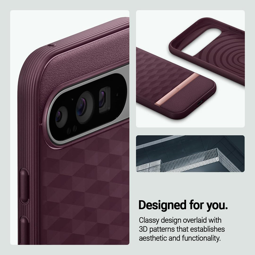 A Photo Of Caseology Parallax Case for Google Pixel 9 Pro XL - Military Grade Protection with 3D Hexa Cube Design