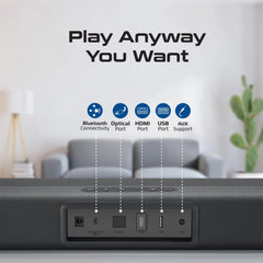 A Photo Of Promate CastBar-60 - 60W Ultra-Slim Soundbar with Built-in Subwoofer