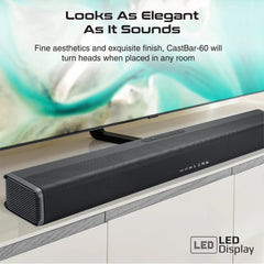 A Photo Of Promate CastBar-60 - 60W Ultra-Slim Soundbar with Built-in Subwoofer