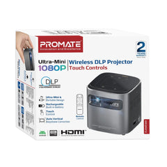 A Photo Of Promate CubeCast – Ultra-Mini Wireless DLP Projector with 1080P Support & Touch Controls