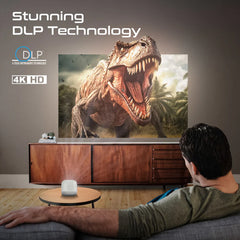 A Photo Of Promate Ultra-Portable 4K Wireless DLP Projector with touch controls