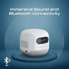 A Photo Of Promate Ultra-Portable 4K Wireless DLP Projector with touch controls
