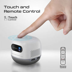 A Photo Of Promate Ultra-Portable 4K Wireless DLP Projector with touch controls