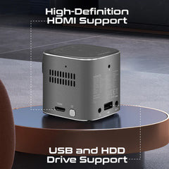 A Photo Of Promate CubeCast – Ultra-Mini Wireless DLP Projector with 1080P Support & Touch Controls