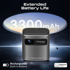 A Photo Of Promate CubeCast – Ultra-Mini Wireless DLP Projector with 1080P Support & Touch Controls
