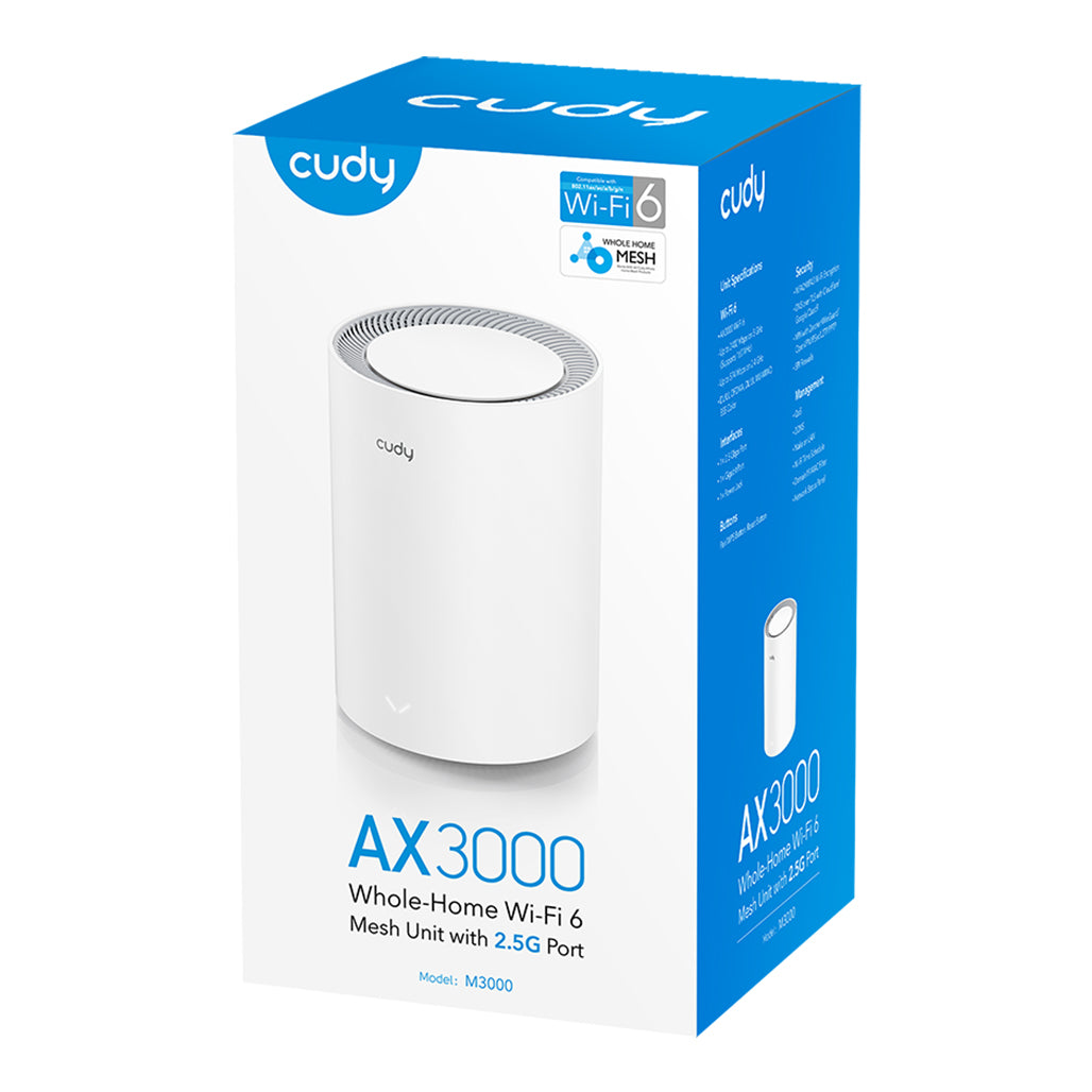 A Photo Of Cudy M3000 - AX3000 WiFi 6 Mesh System with 2.5G Port 1 Pack
