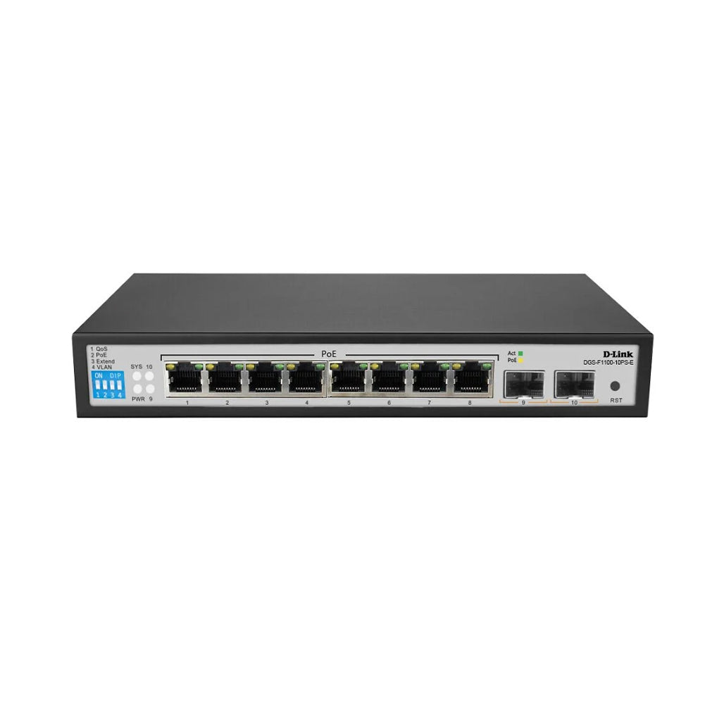 A Photo Of D-Link PoE Gigabit ManagedSwitch - DGS-F1100-10PS-E