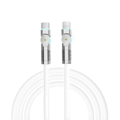 A Photo Of Porodo Double Head Rotate Cable PD, Type- C to Apple 30W 1M - White