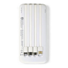 A Photo Of Philips DLP7710 Wired 10000mAh Power Bank with Built-In Lightning, USB-C & Micro USB Cables