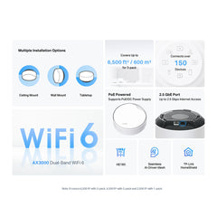 A Photo Of TP-LINK Deco X50-PoE - AX3000 WiFi 6 Mesh System (3Pack)