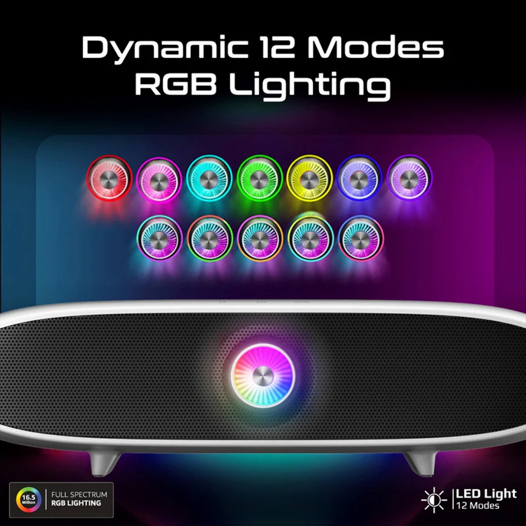 A Photo Of Promate Delta-X - 20W BassBoost™ Quad Speaker Wireless RGB Soundbar