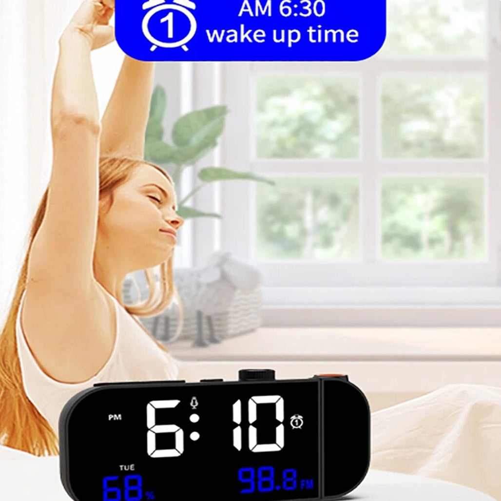 A Photo Of Digital Mirror Projection Alarm Clock