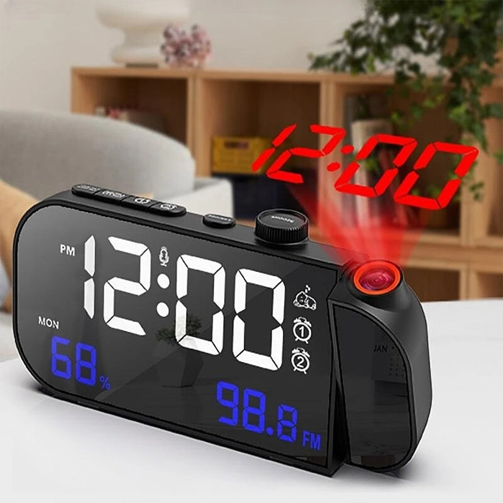 A Photo Of Digital Mirror Projection Alarm Clock