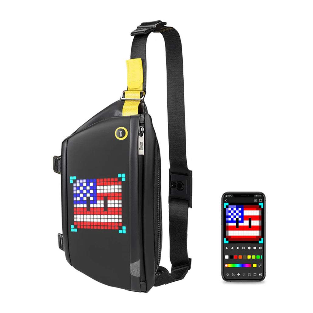 A Photo Of Divoom Pixoo Sling Bag with Pixel Art LED Display Panel