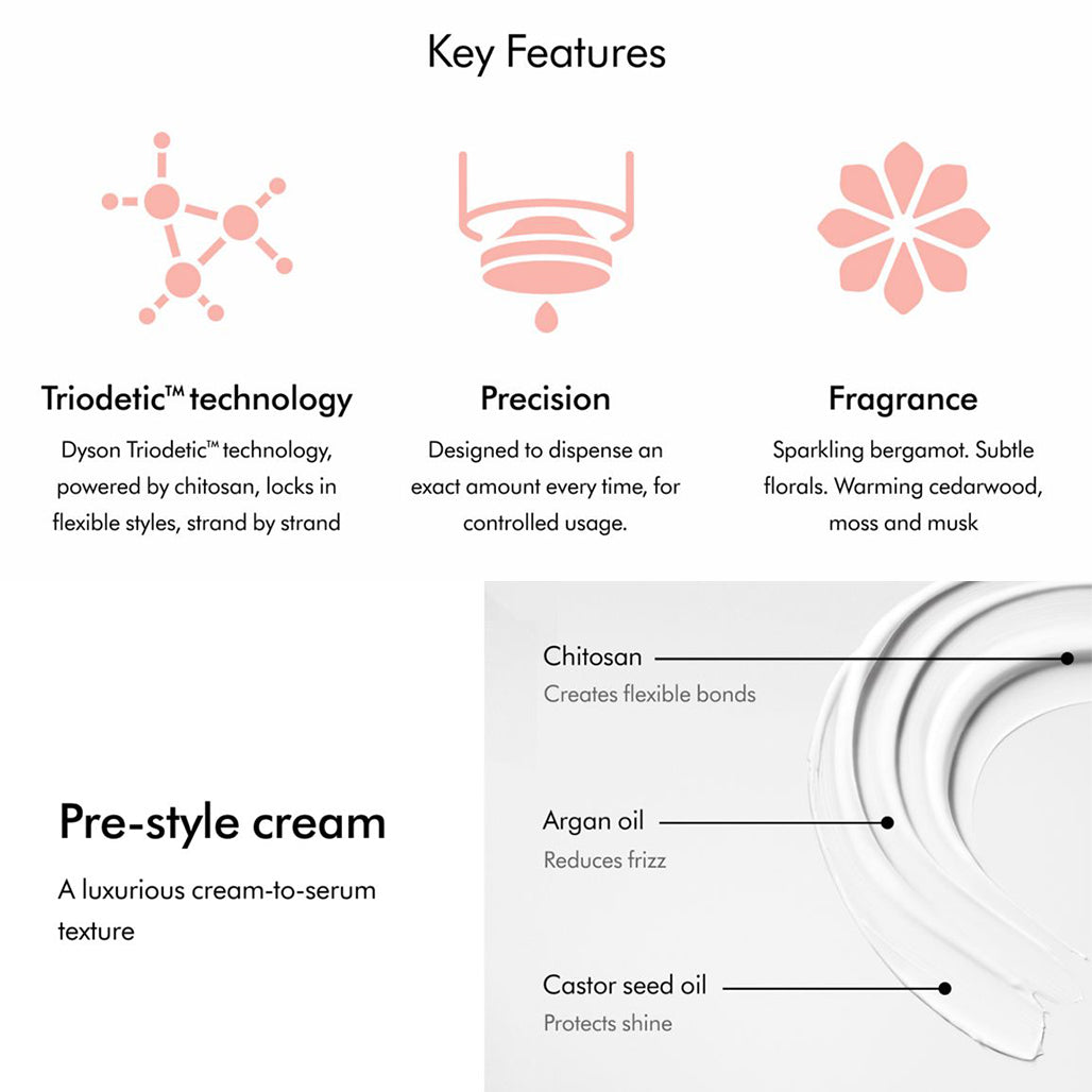 A Photo Of Dyson Chitosan Pre-style Cream - Straight to Wavy Rich Conditioning - 100ml
