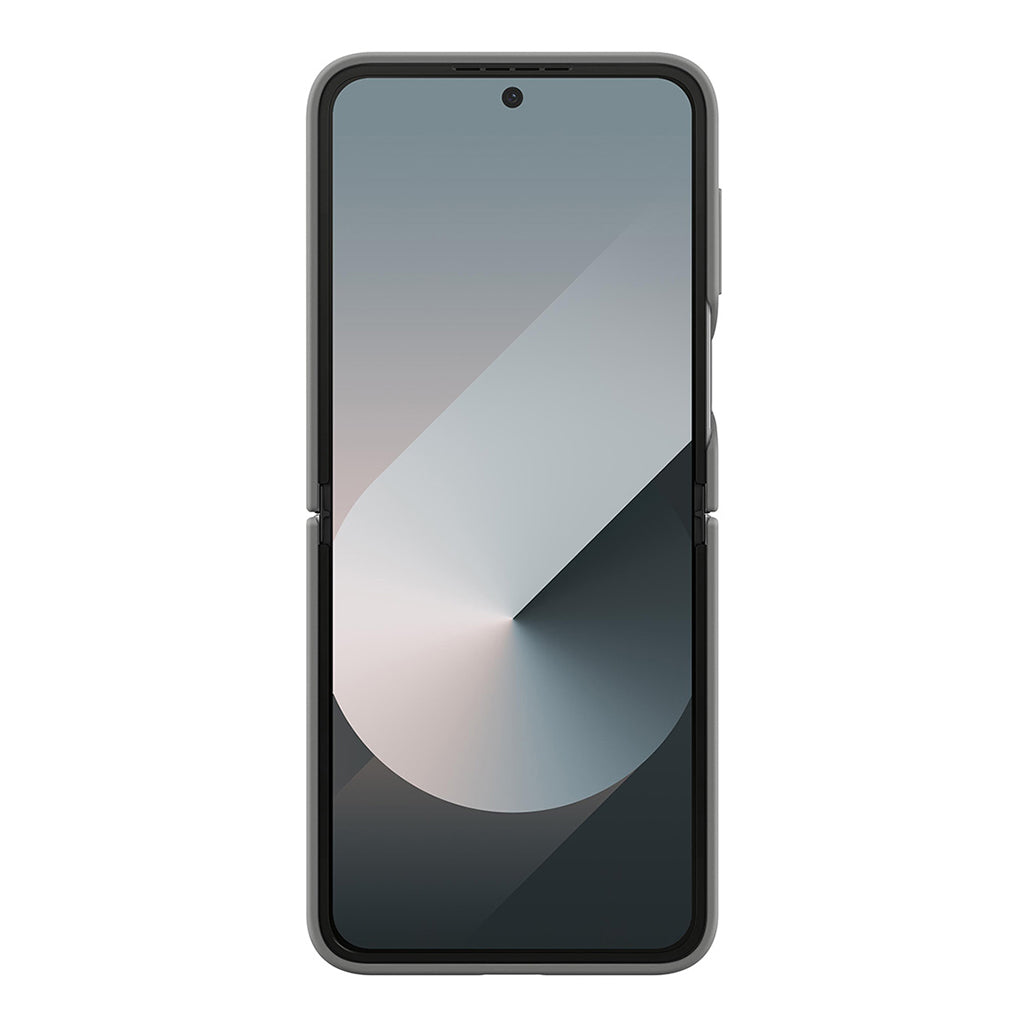A Photo Of Samsung Z Flip6 Silicone Case with Built-In Ring | Ultra-Slim, Non-Slip Grip, Sleek Design