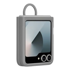 A Photo Of Samsung Z Flip6 Silicone Case with Built-In Ring | Ultra-Slim, Non-Slip Grip, Sleek Design